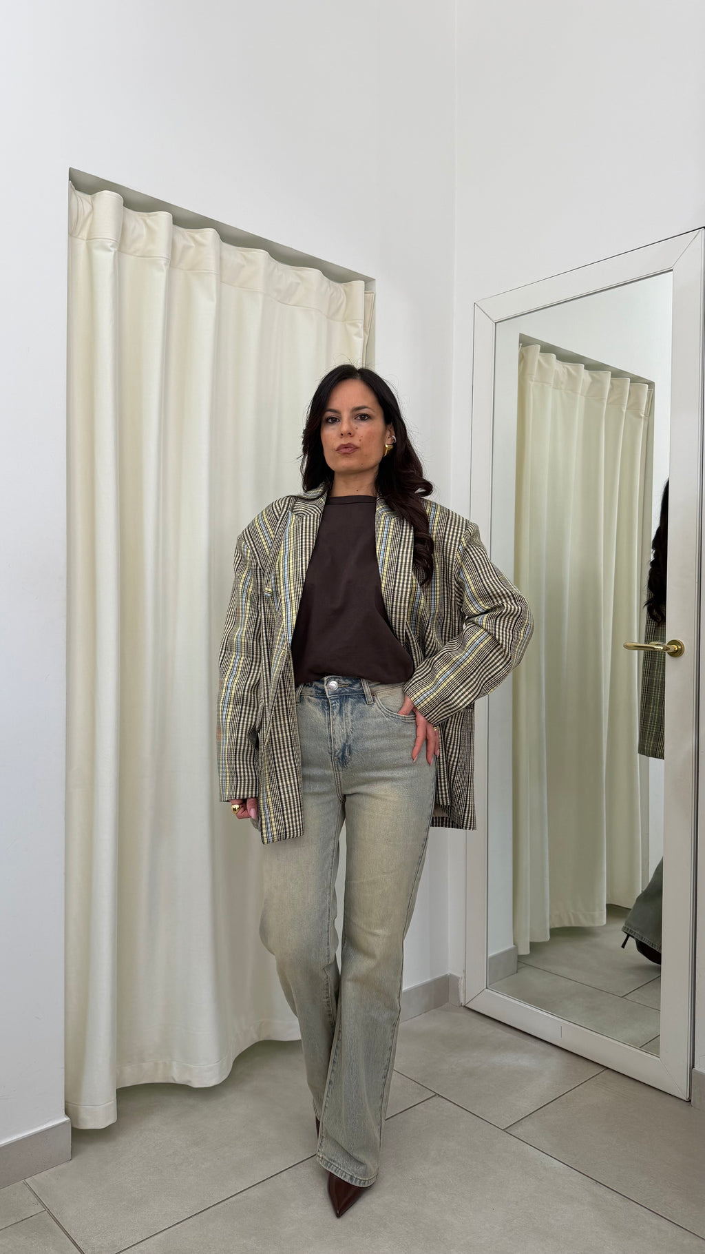 Denim Wide leg sabbiato