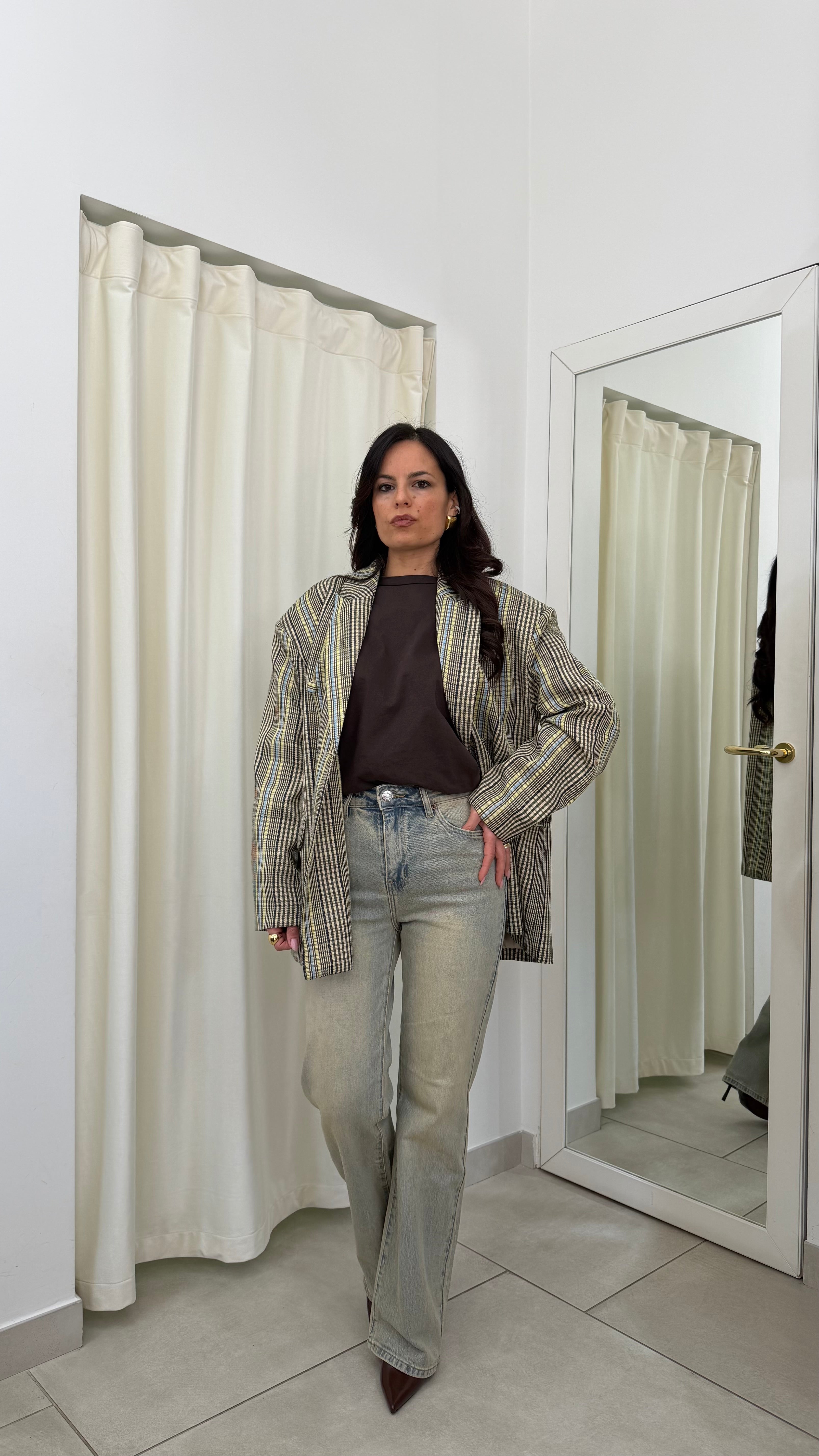 Denim Wide leg sabbiato