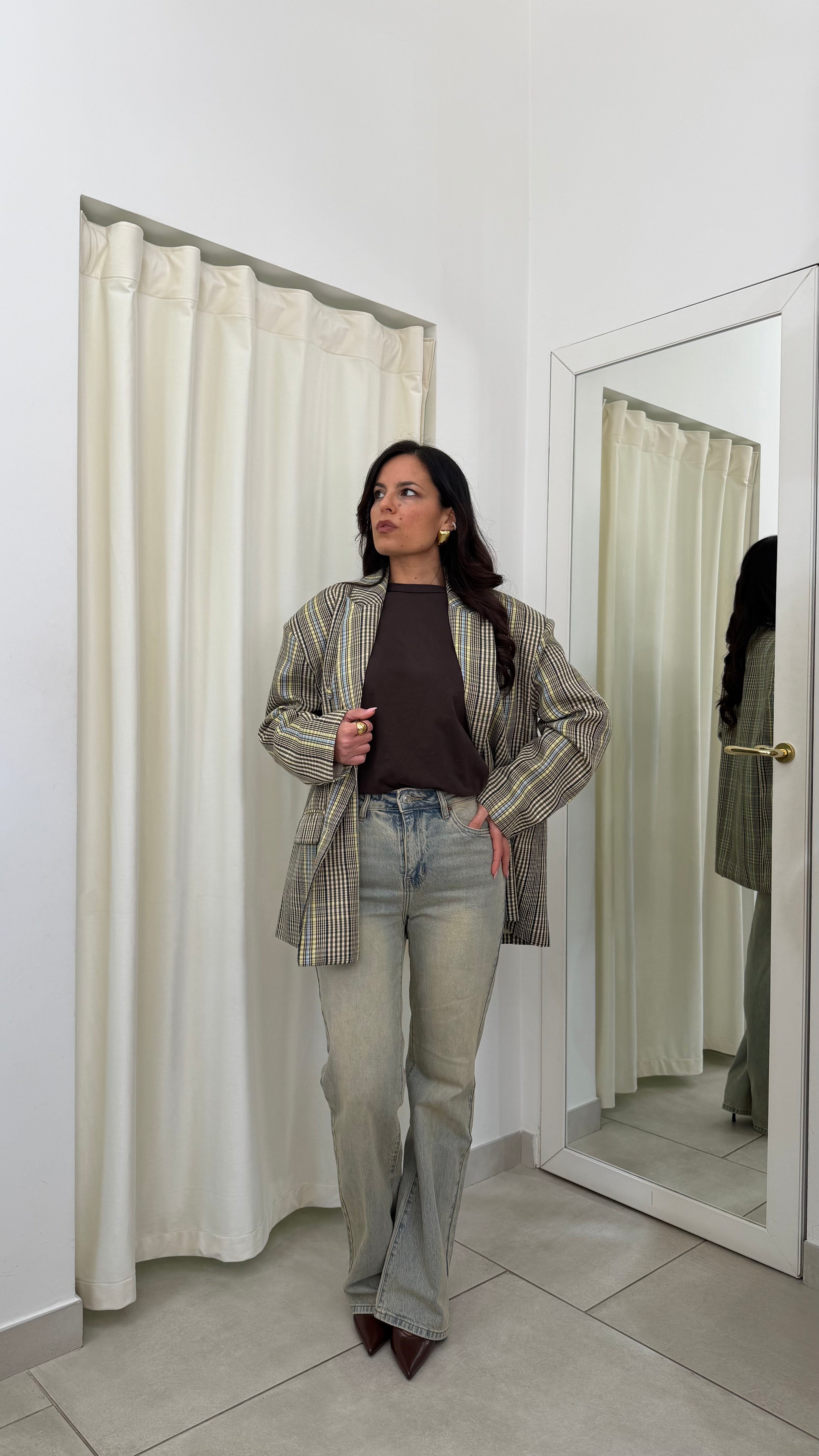 Denim Wide leg sabbiato