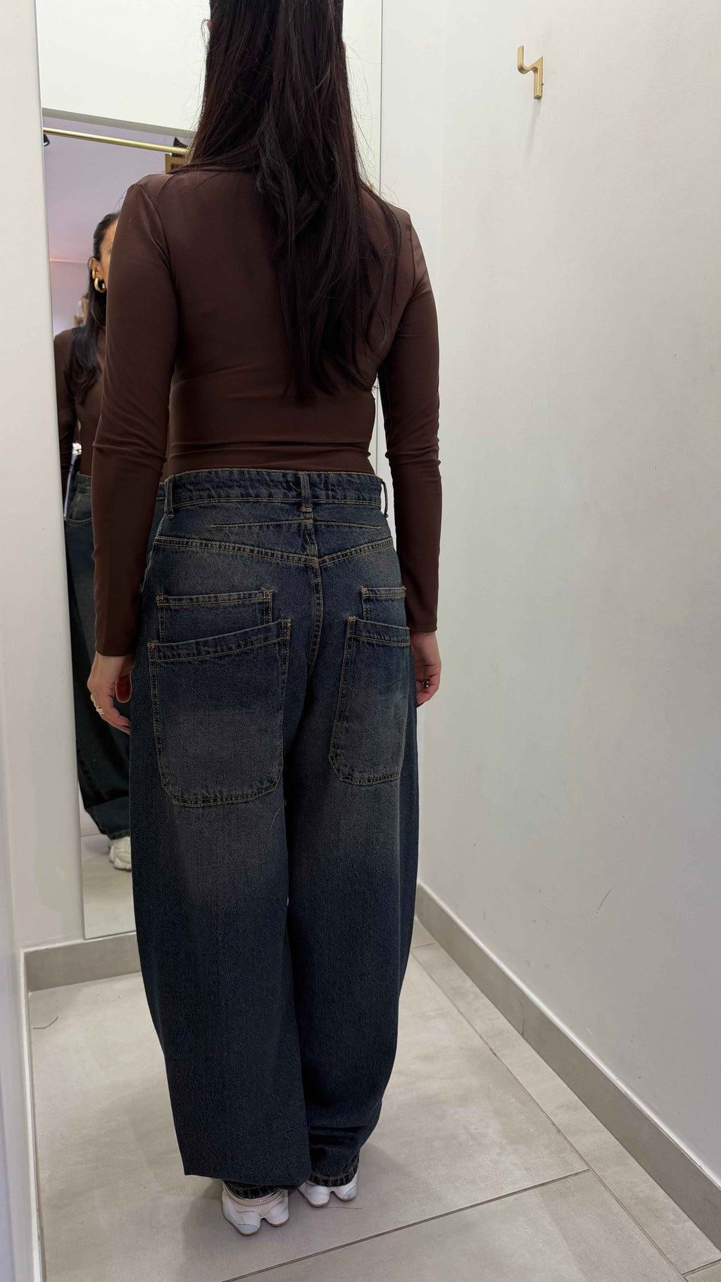 denim ballon doppia tasca sabbiato - Absolute Shop