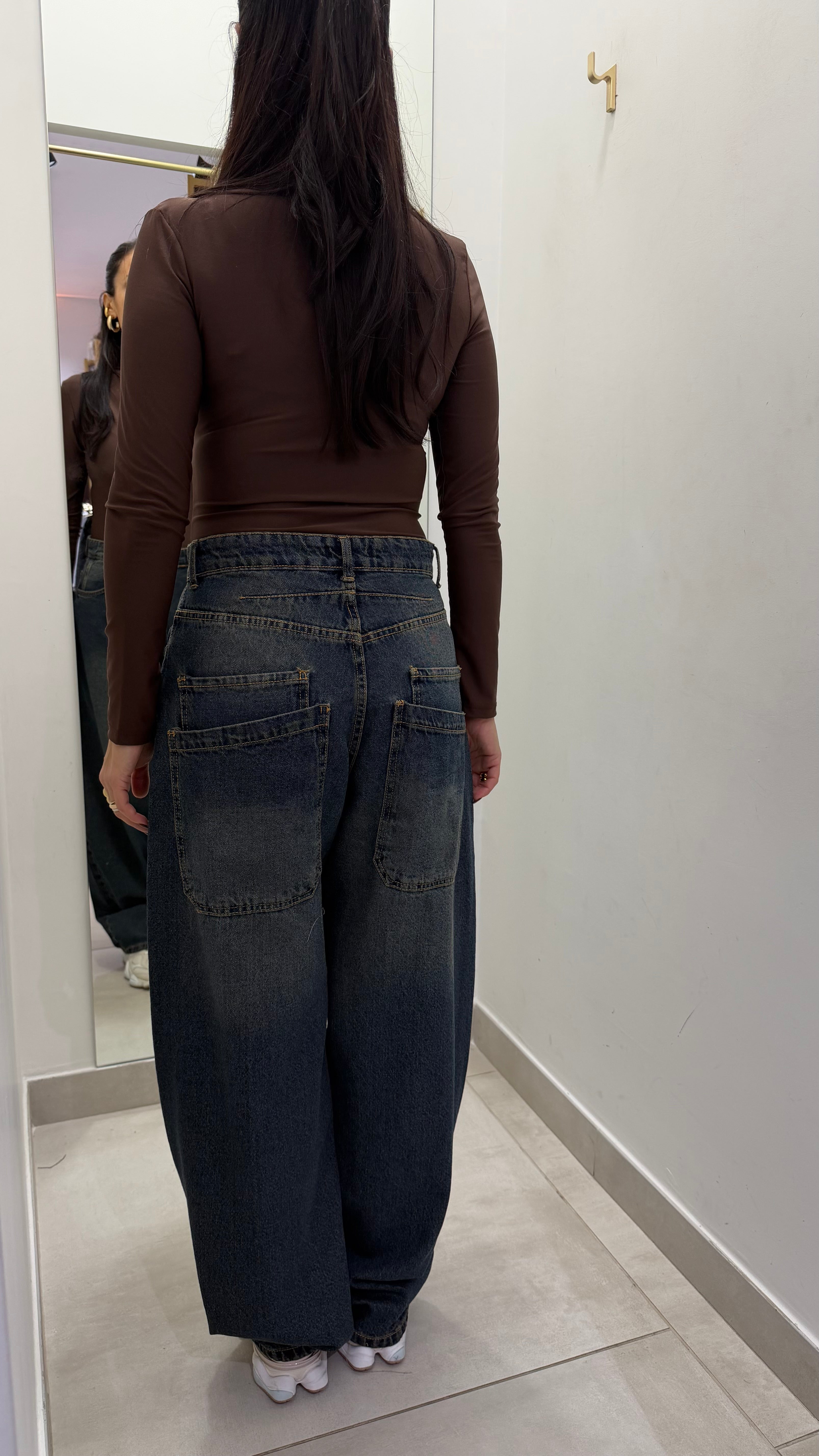 denim ballon doppia tasca sabbiato - Absolute Shop