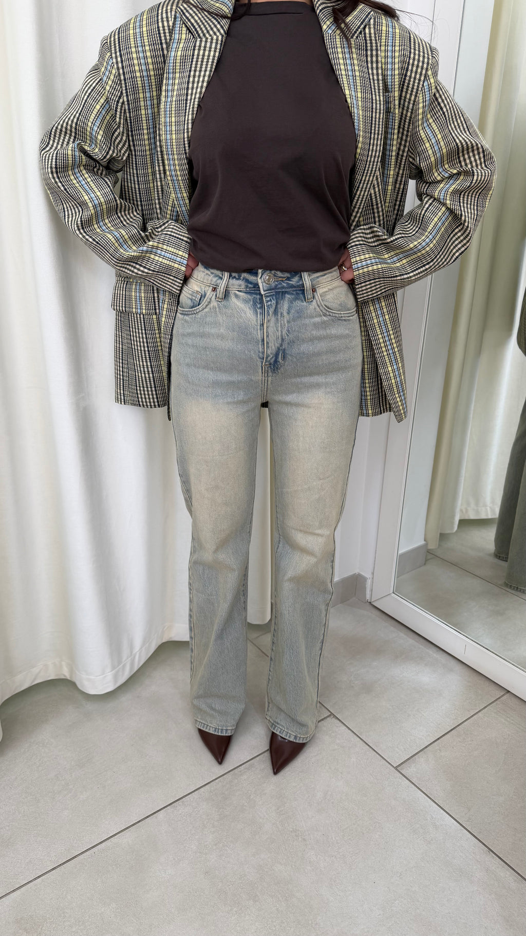 Denim Wide leg sabbiato