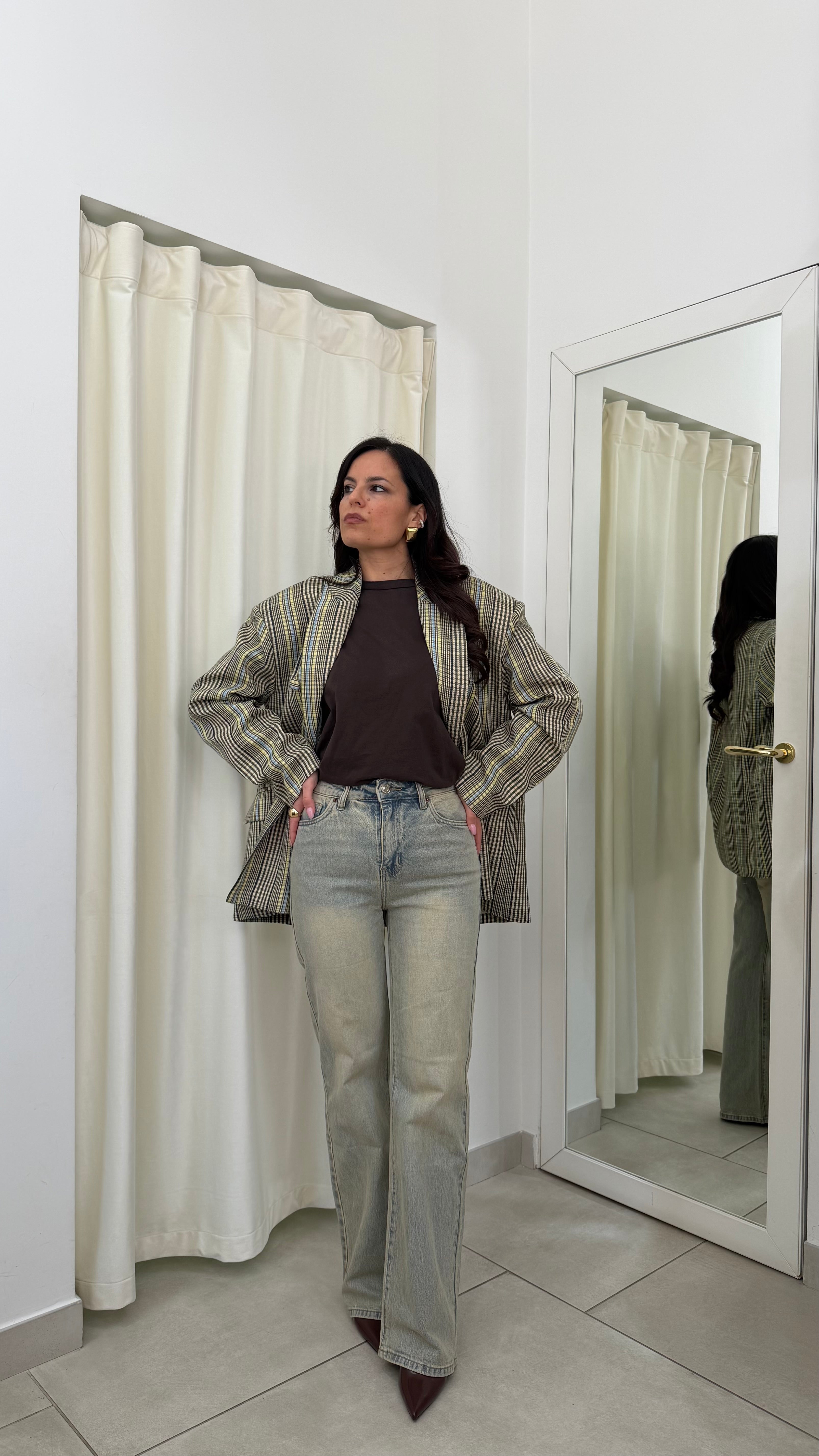 Denim Wide leg sabbiato