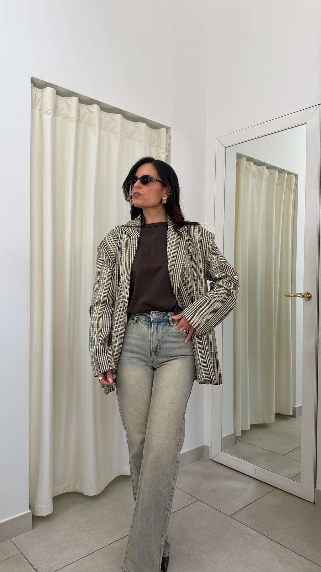 Denim Wide leg sabbiato