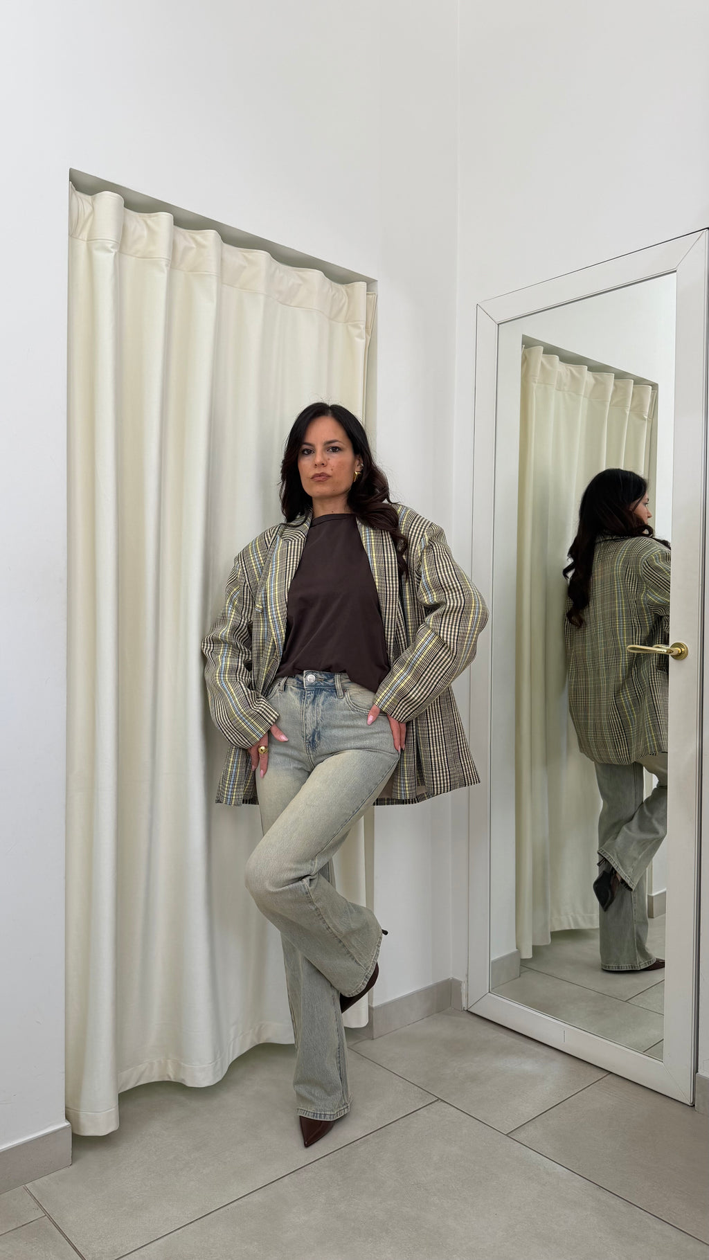 Denim Wide leg sabbiato