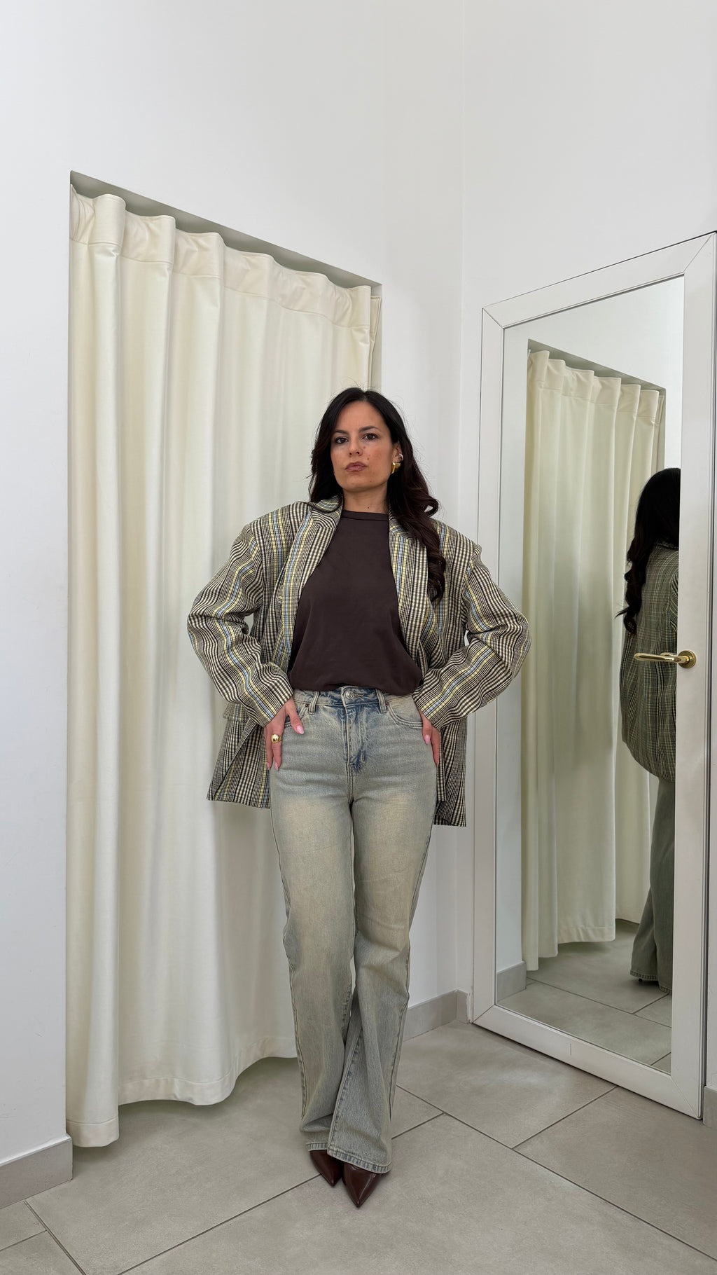 Denim Wide leg sabbiato