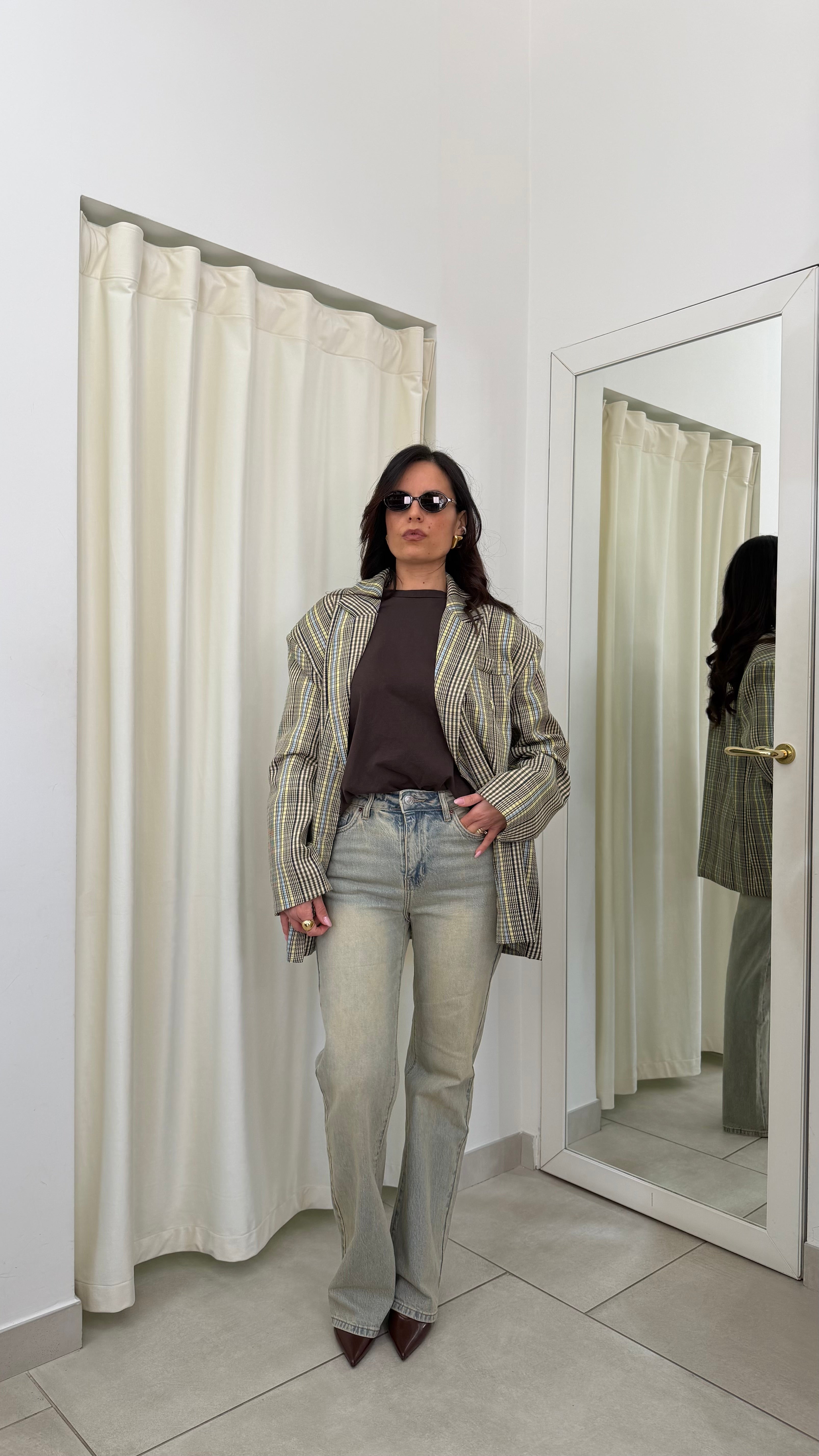 Denim Wide leg sabbiato