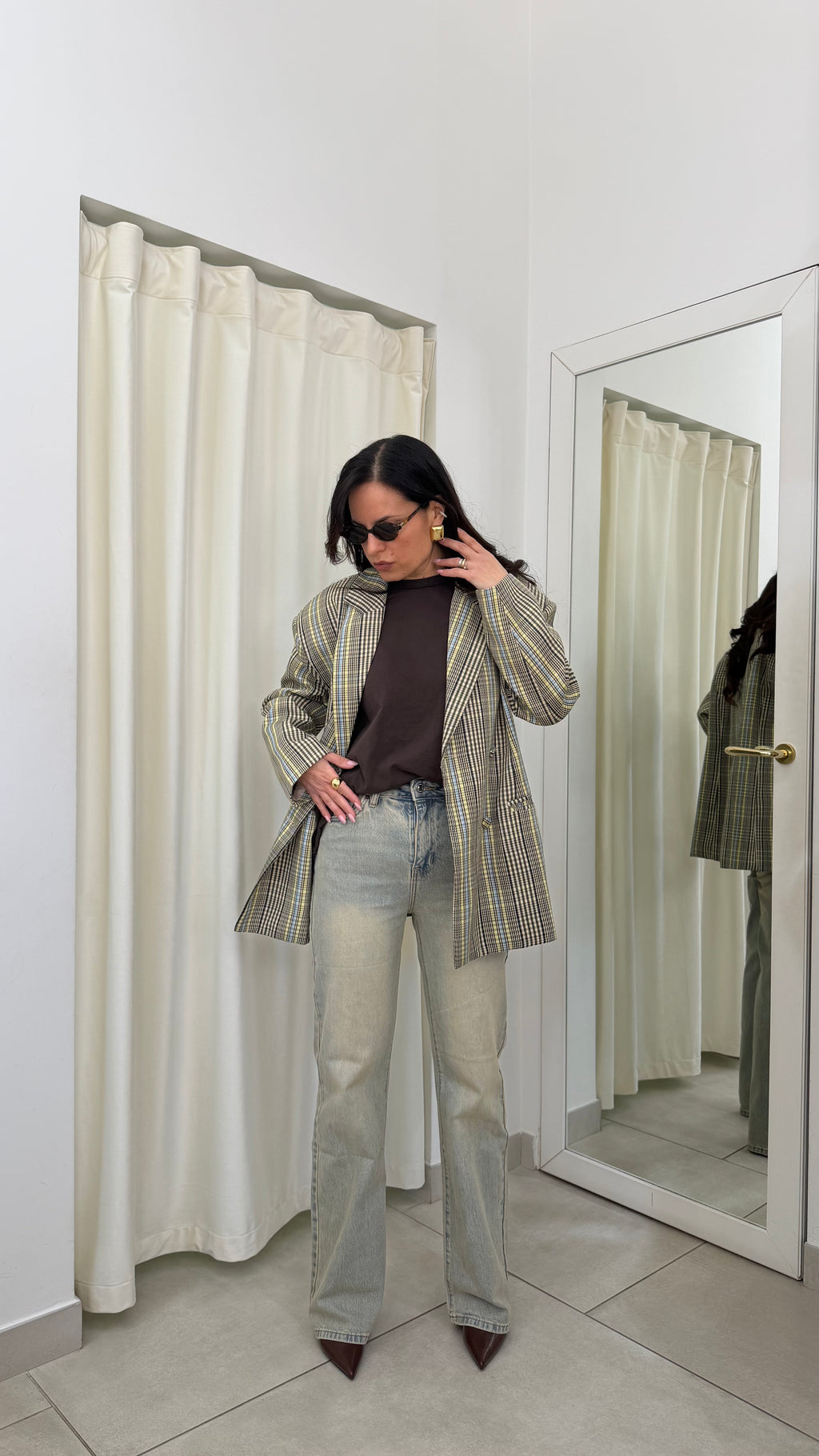 Denim Wide leg sabbiato