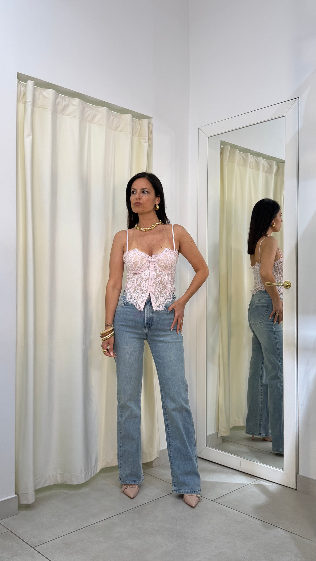 Denim wide leg blu