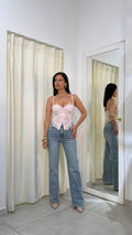 Denim wide leg blu