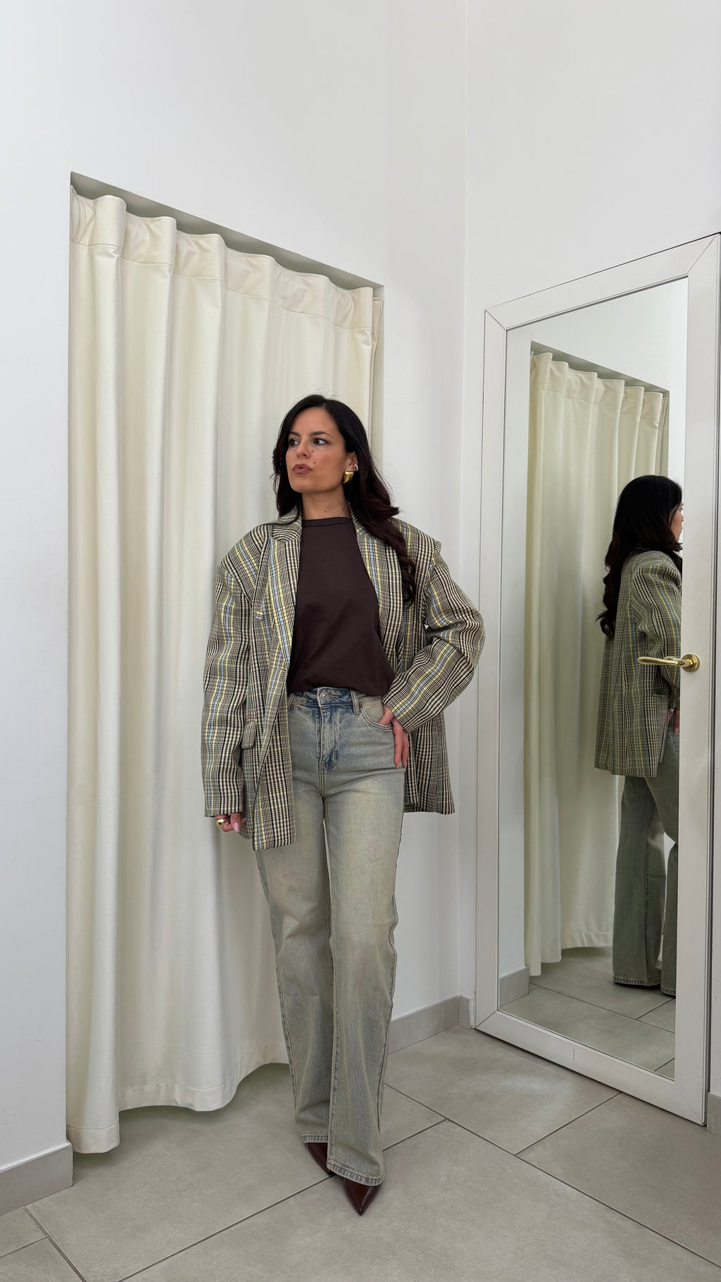 Denim Wide leg sabbiato