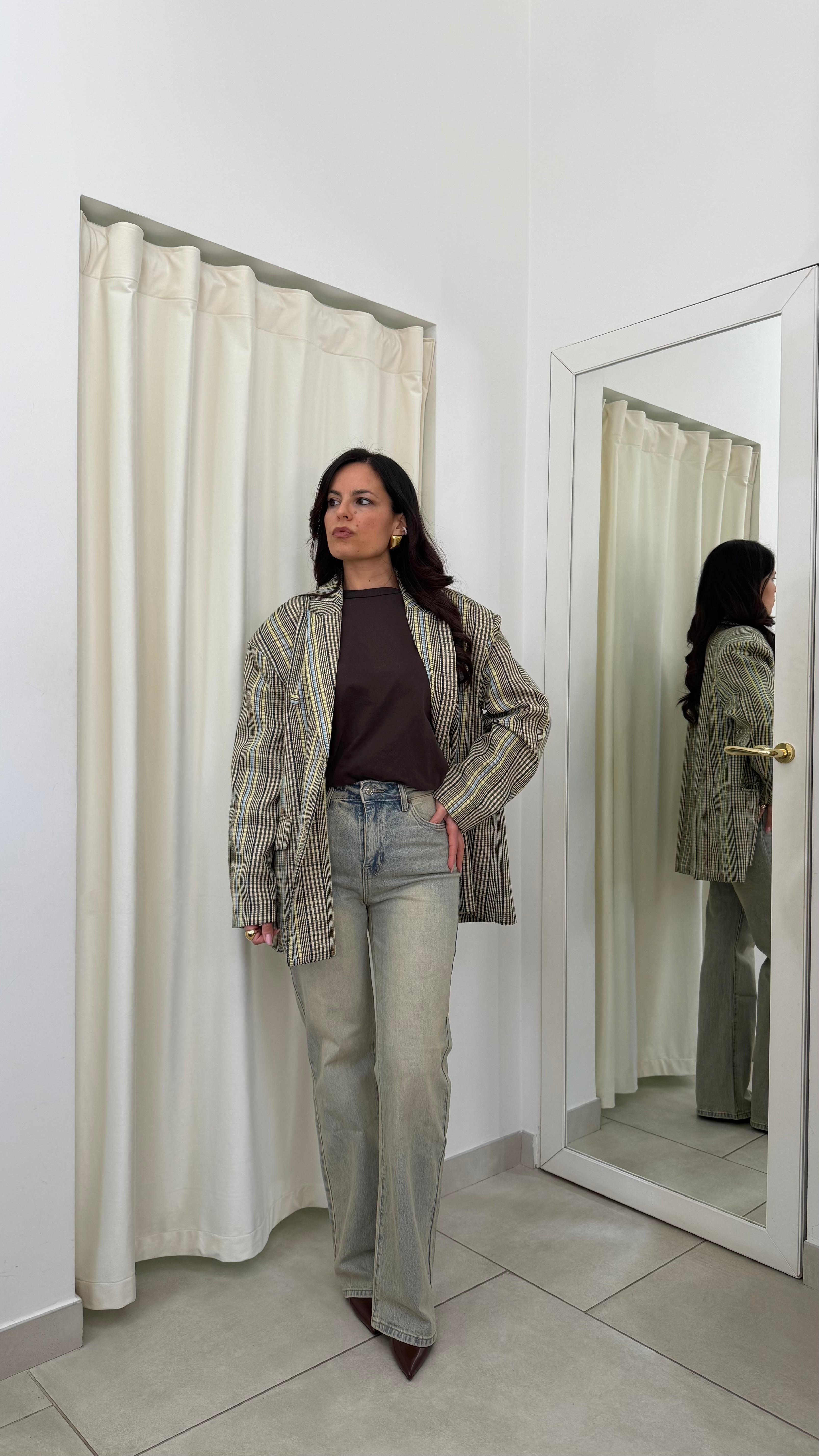 Denim Wide leg sabbiato