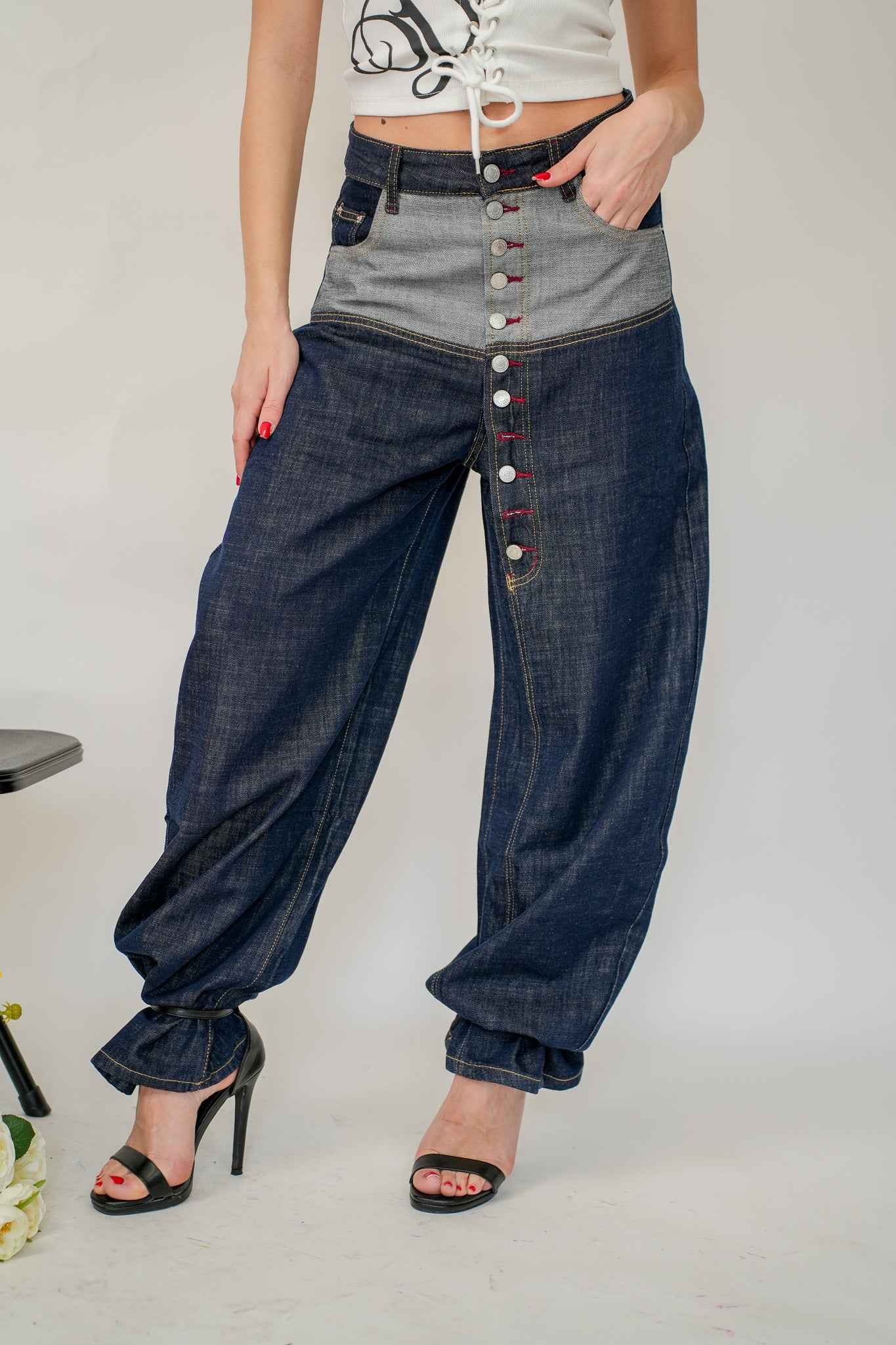 Denim buttons