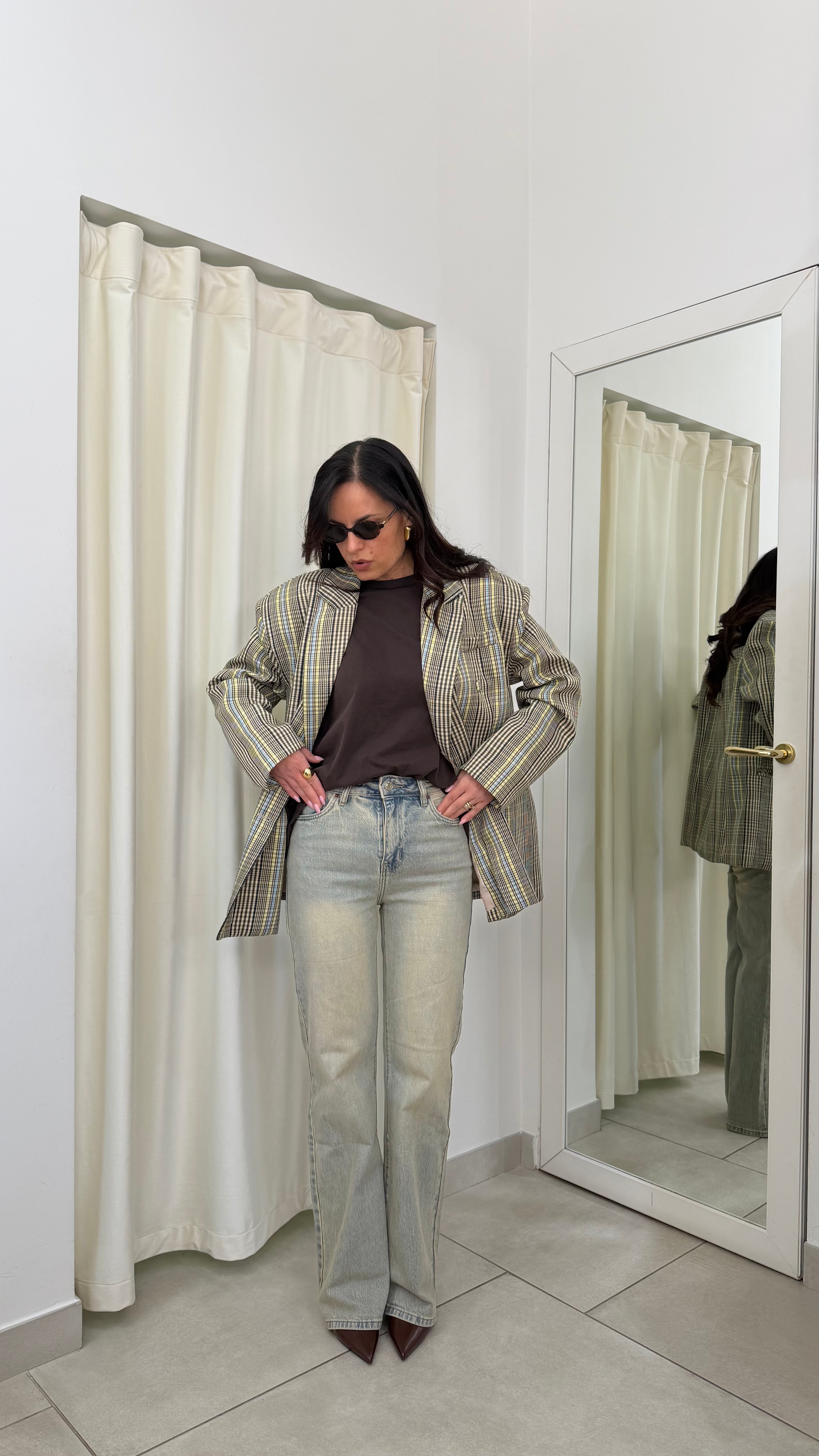 Denim Wide leg sabbiato