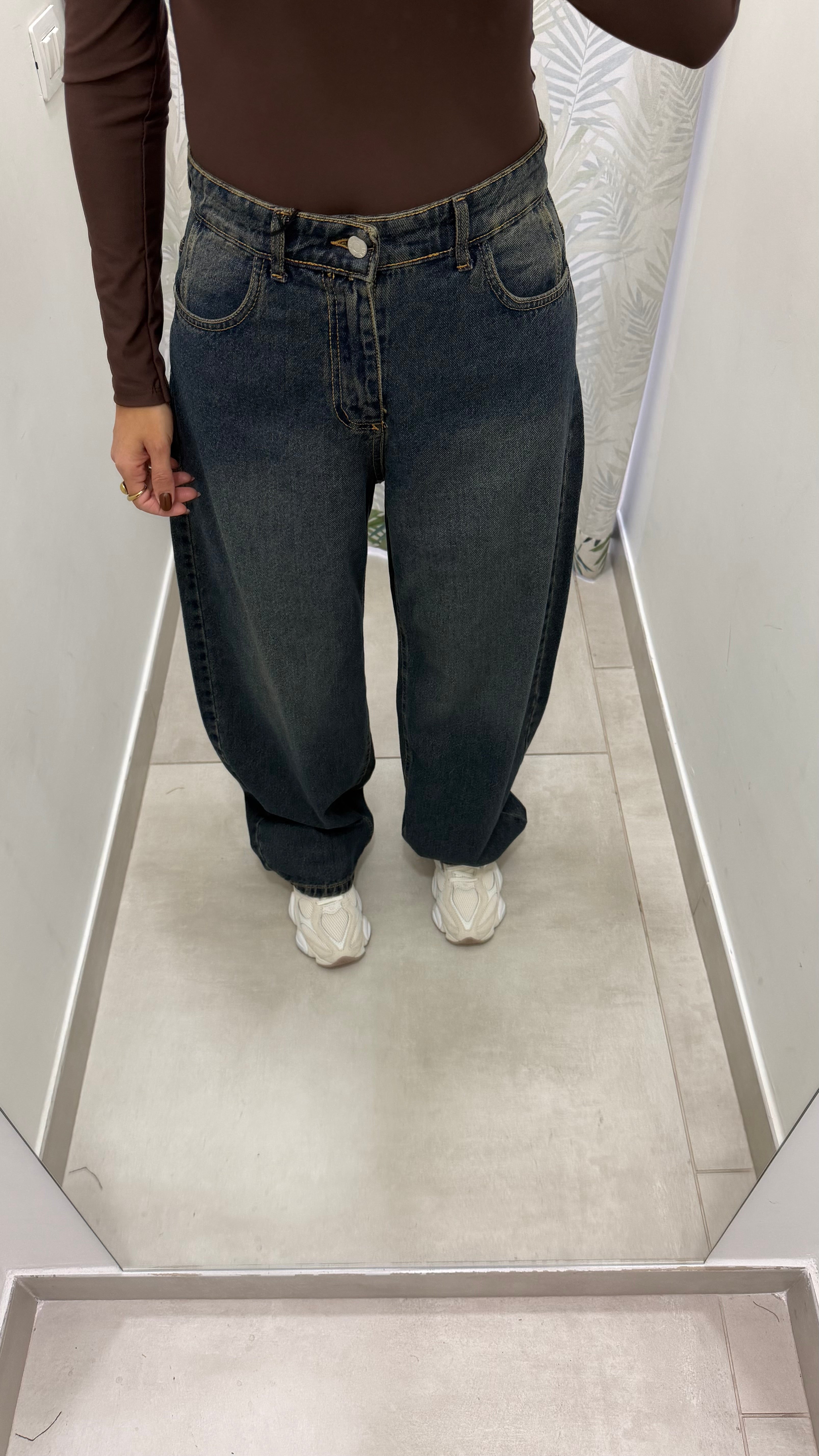 denim ballon doppia tasca sabbiato - Absolute Shop