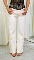 Denim wide leg bianco