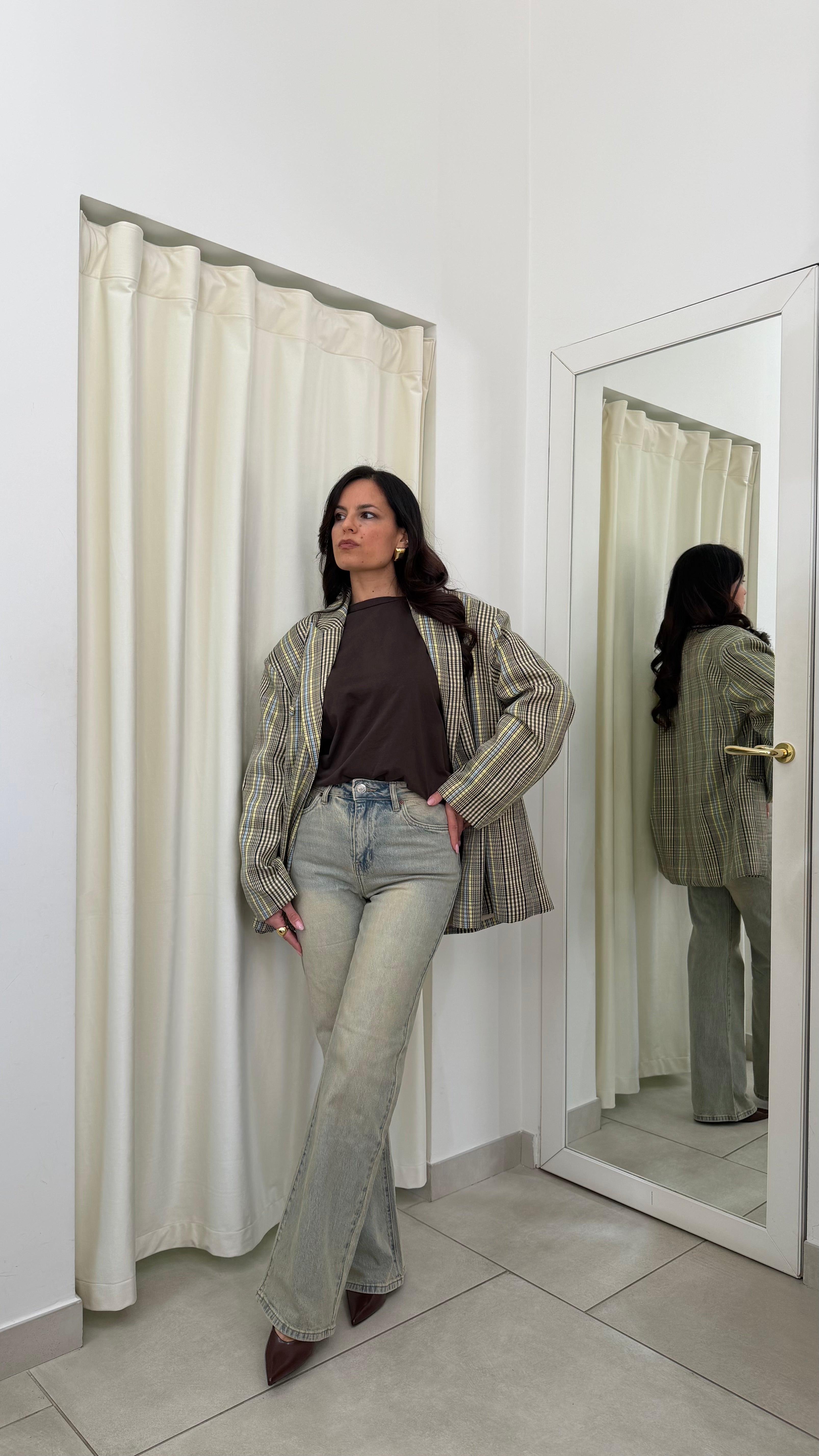 Denim Wide leg sabbiato