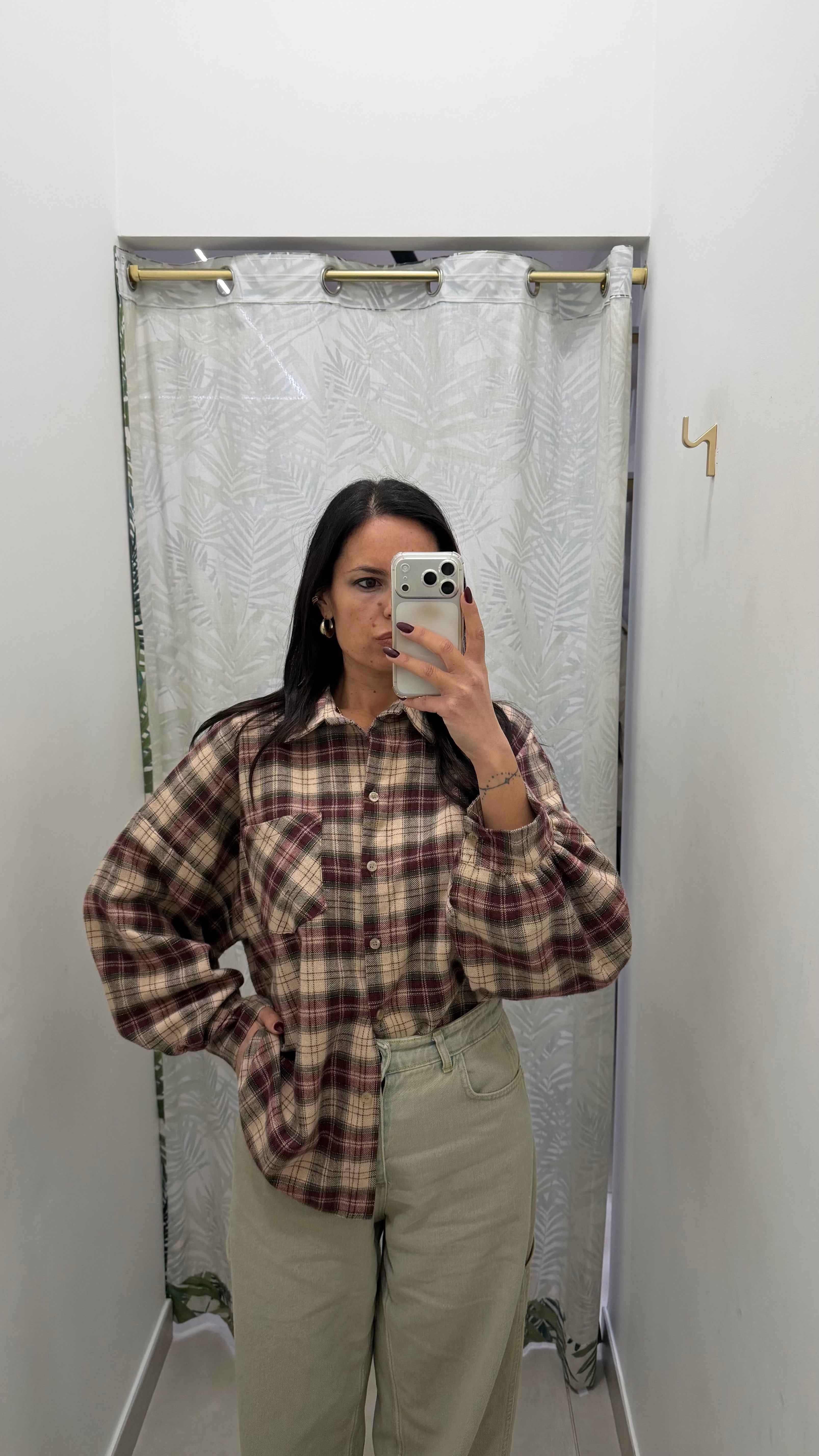 Camicia a quadri senza spalline