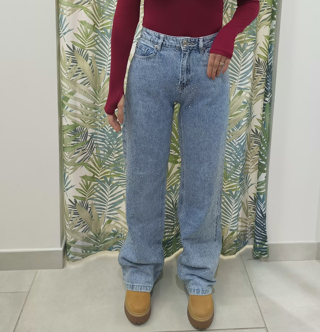 Jeans con cristalli