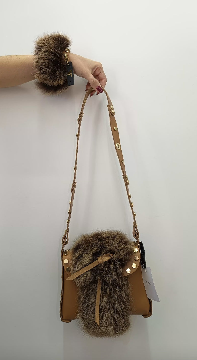 Borsa vera pelliccia volpe