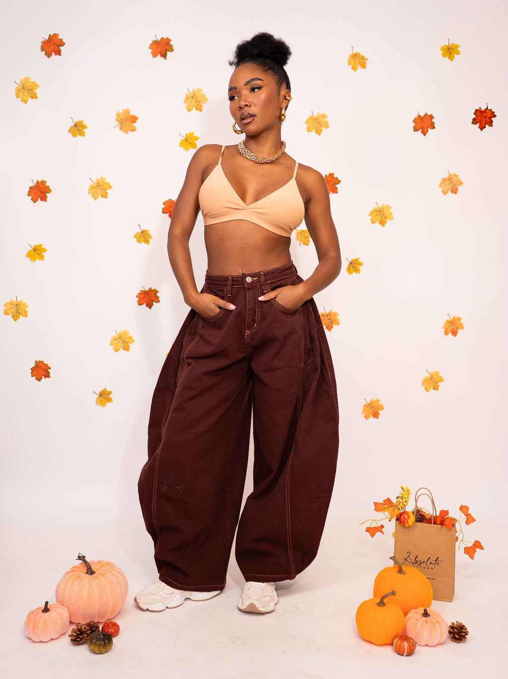 Jeans Balloon bordeaux - Absolute Shop