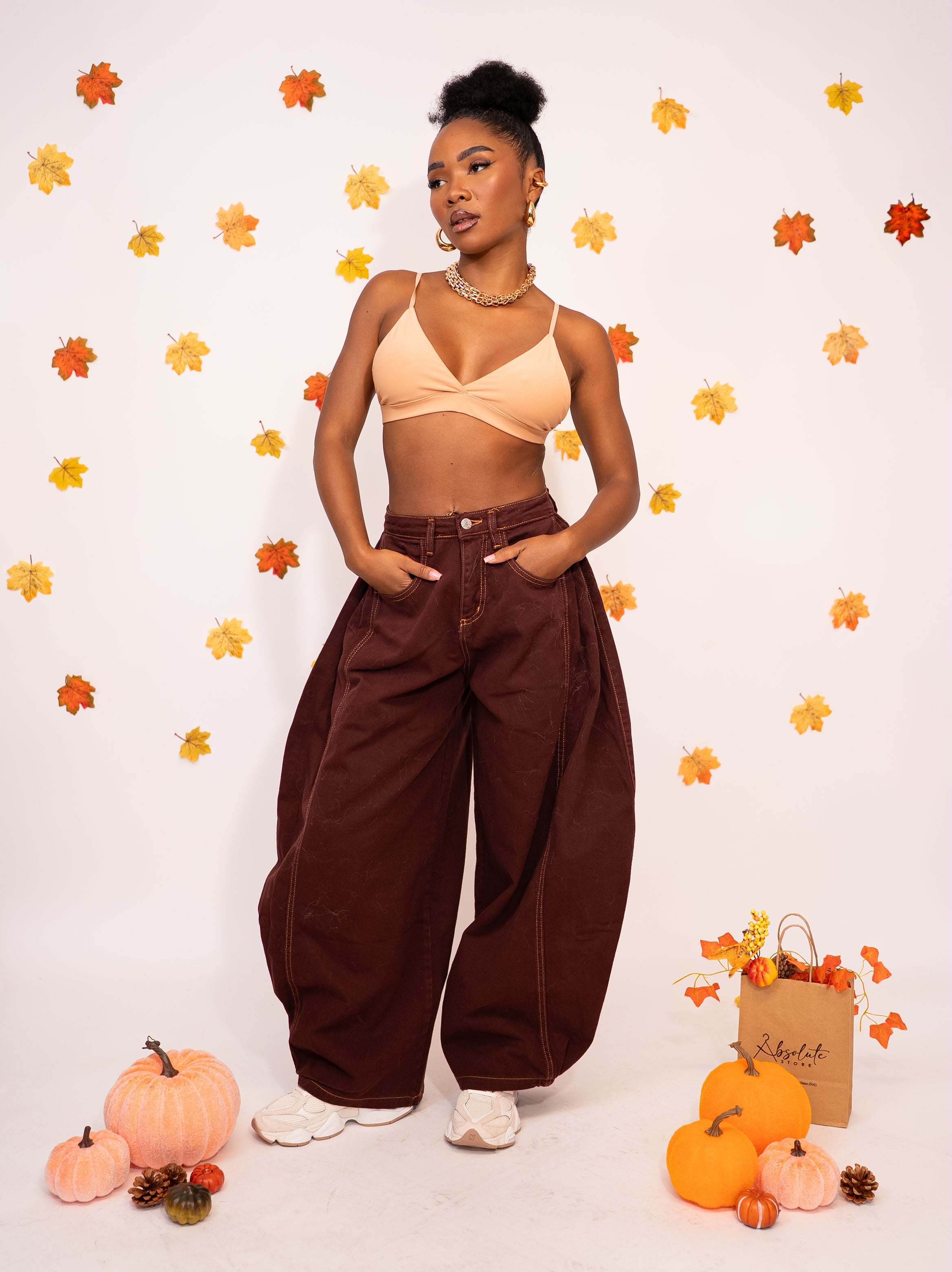 Jeans Balloon bordeaux - Absolute Shop