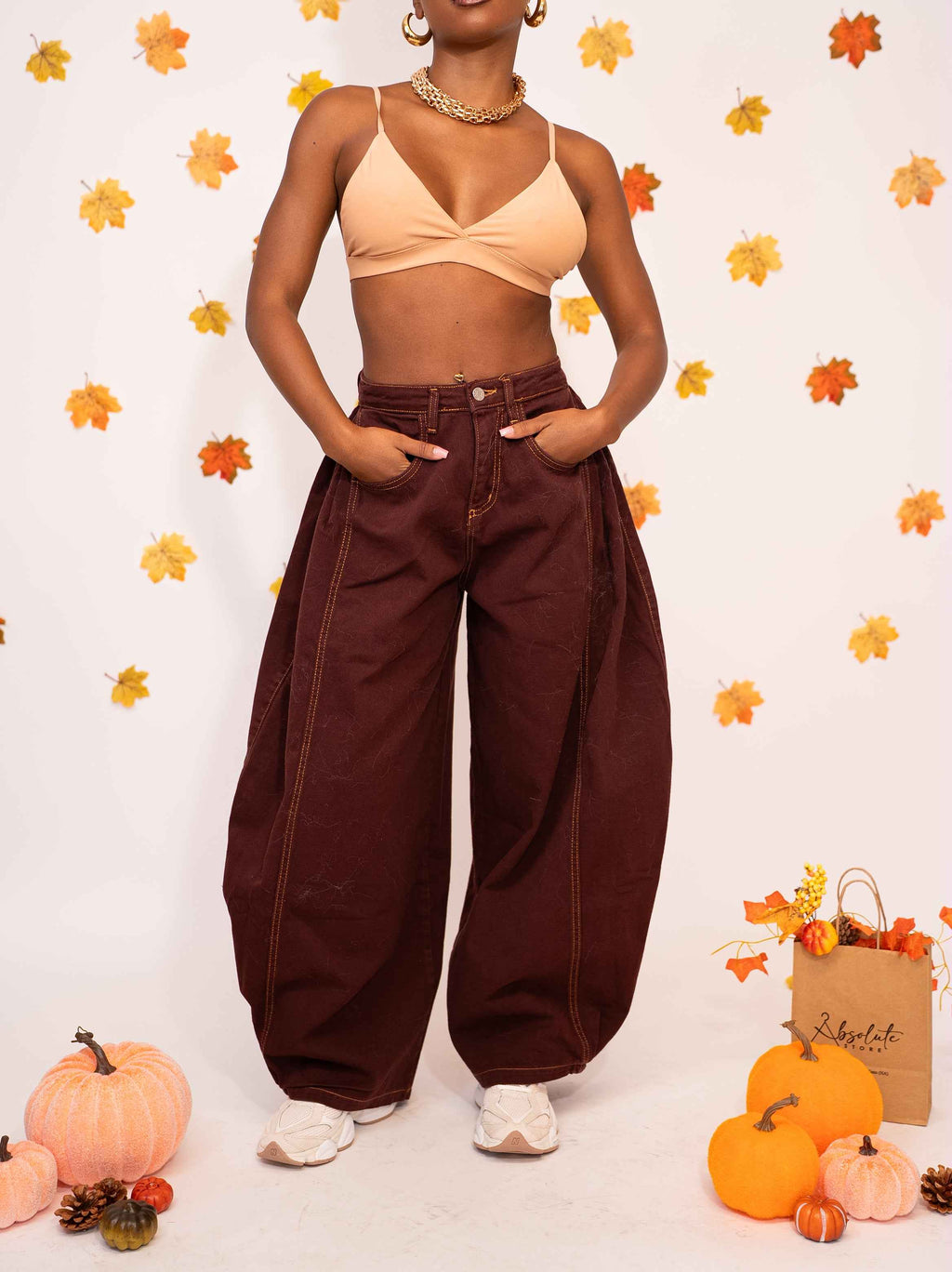 Jeans Balloon bordeaux - Absolute Shop