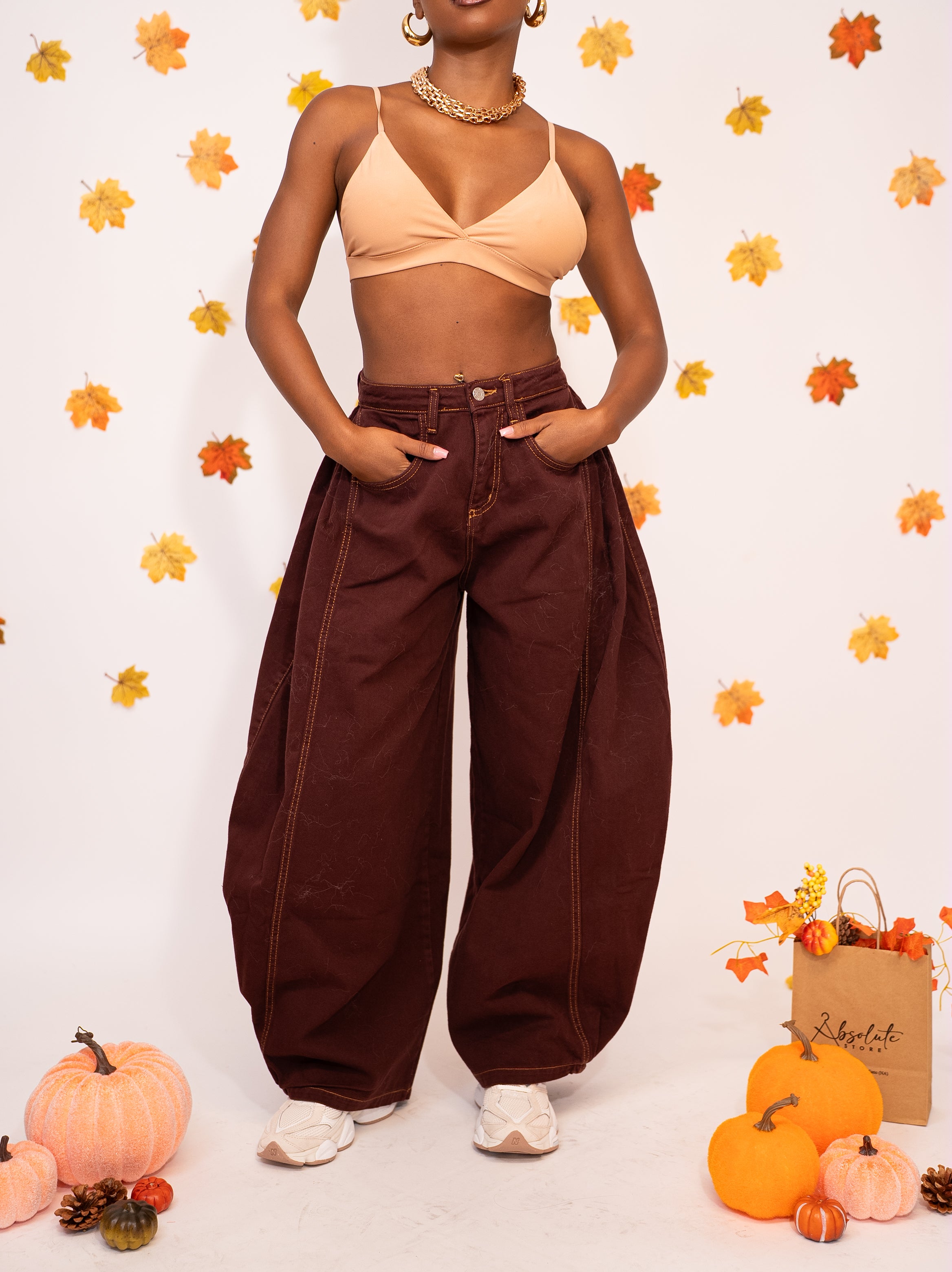 Jeans Balloon bordeaux - Absolute Shop