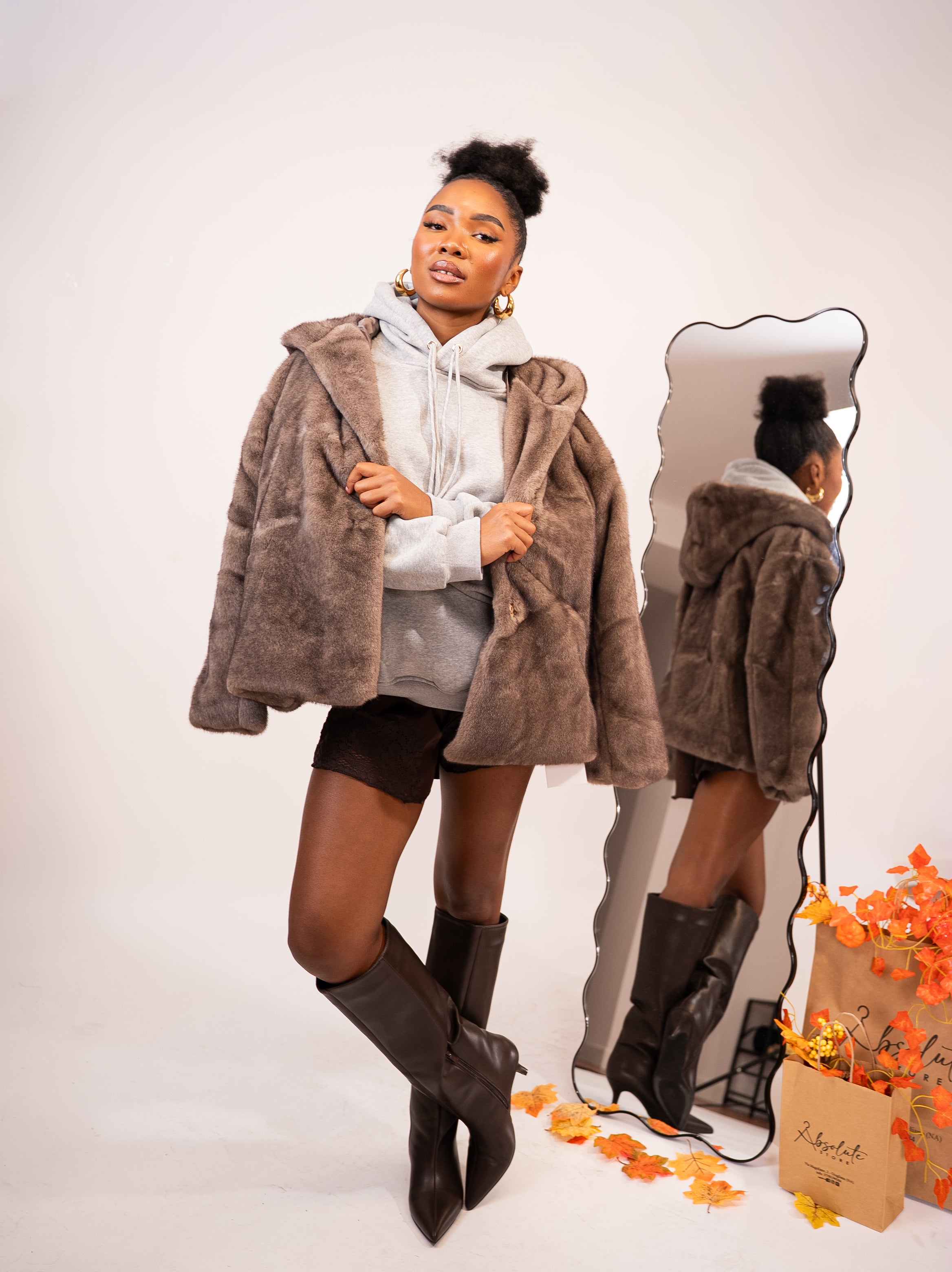 Ecopelliccia con cintura - Absolute Shop