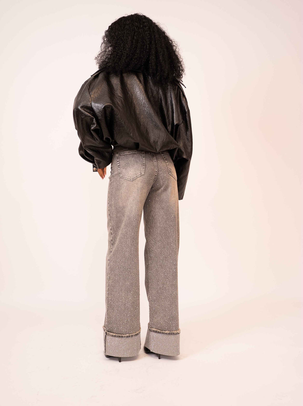 Denim piegone shine grigio