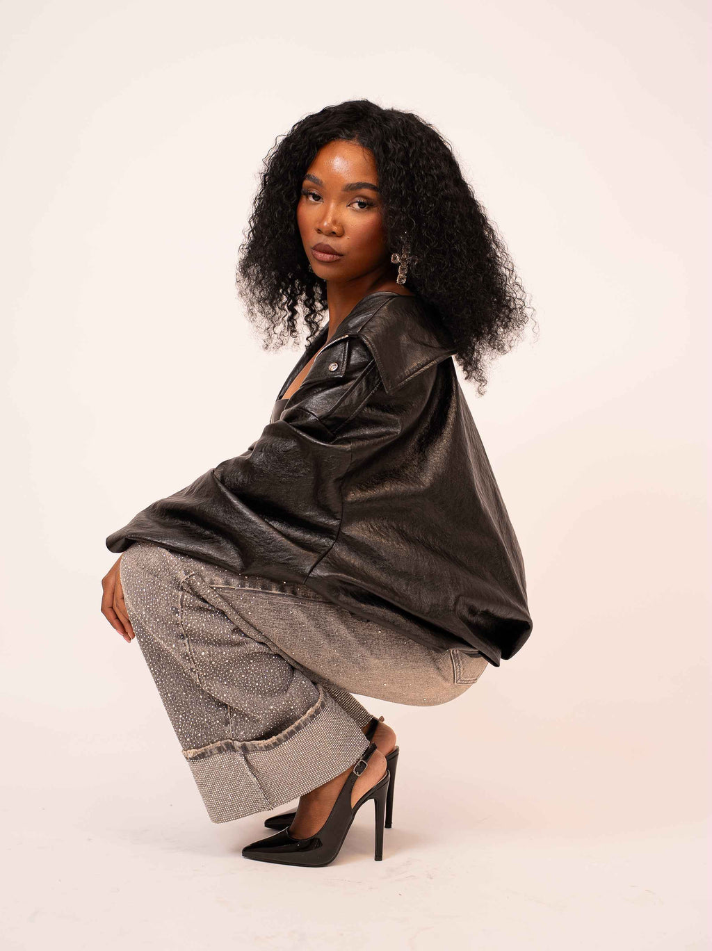 Bomber ecopelle justwest nero - Absolute Shop