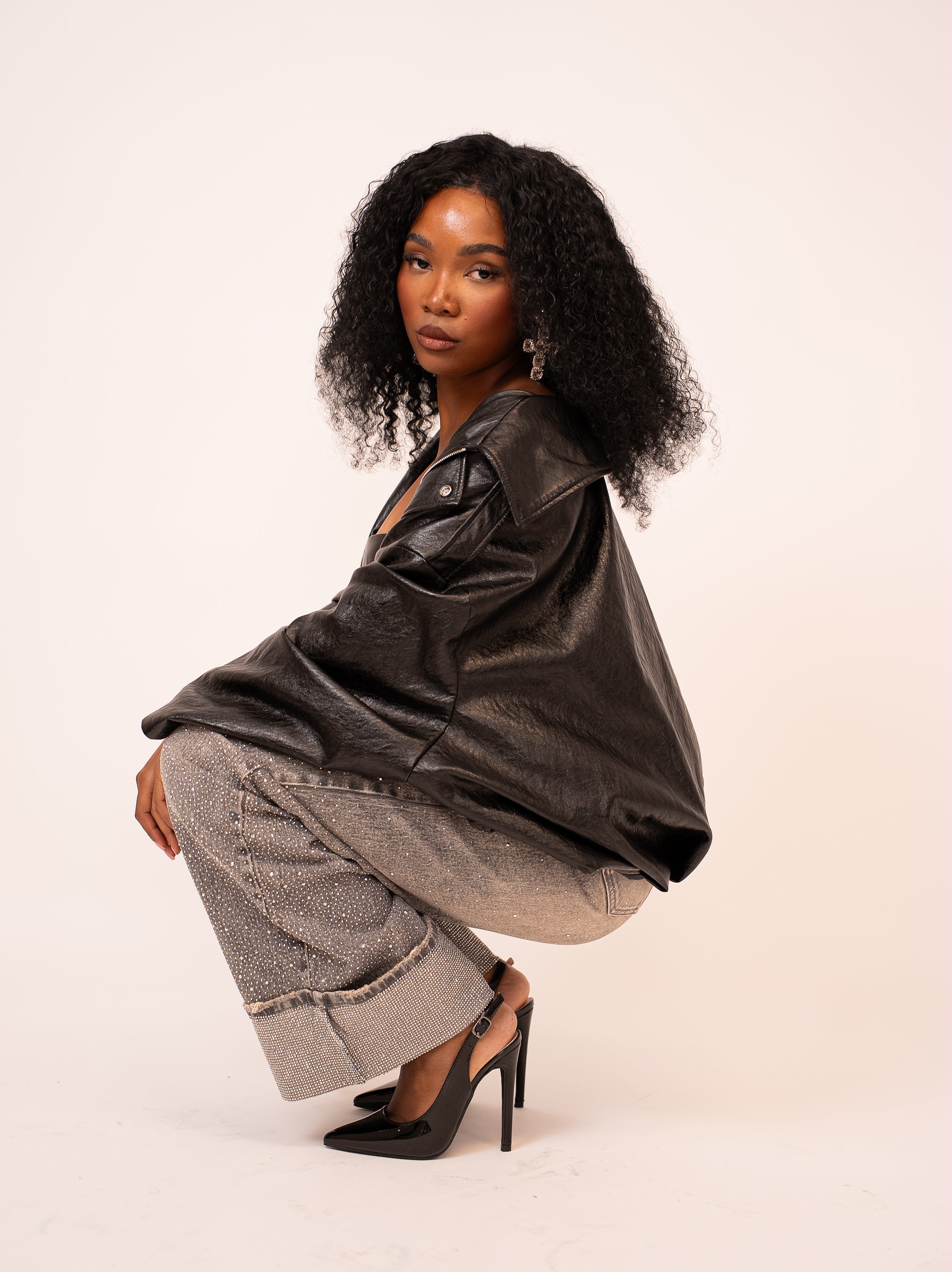 Bomber ecopelle justwest nero - Absolute Shop