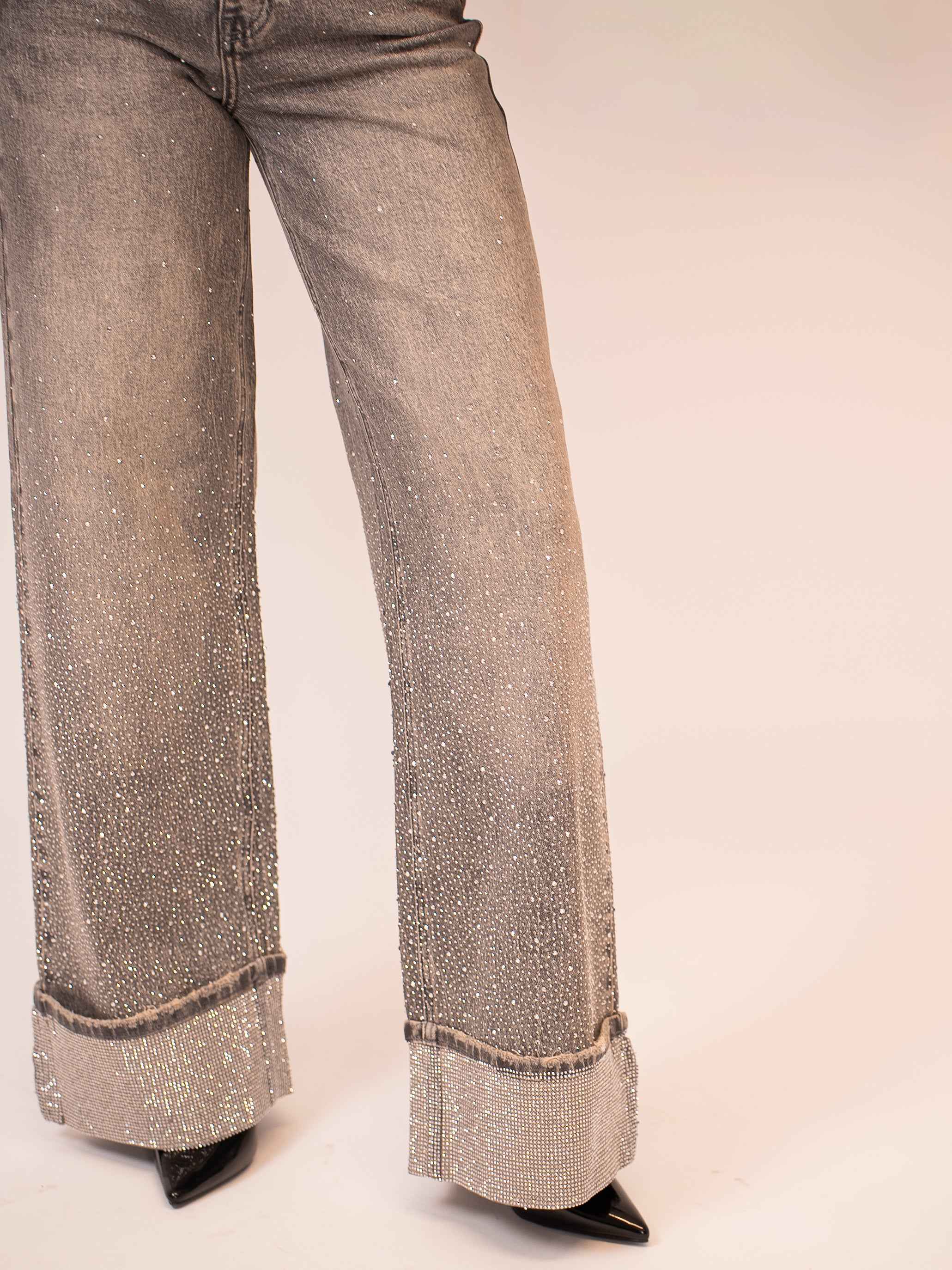 Denim piegone shine grigio - Absolute Shop