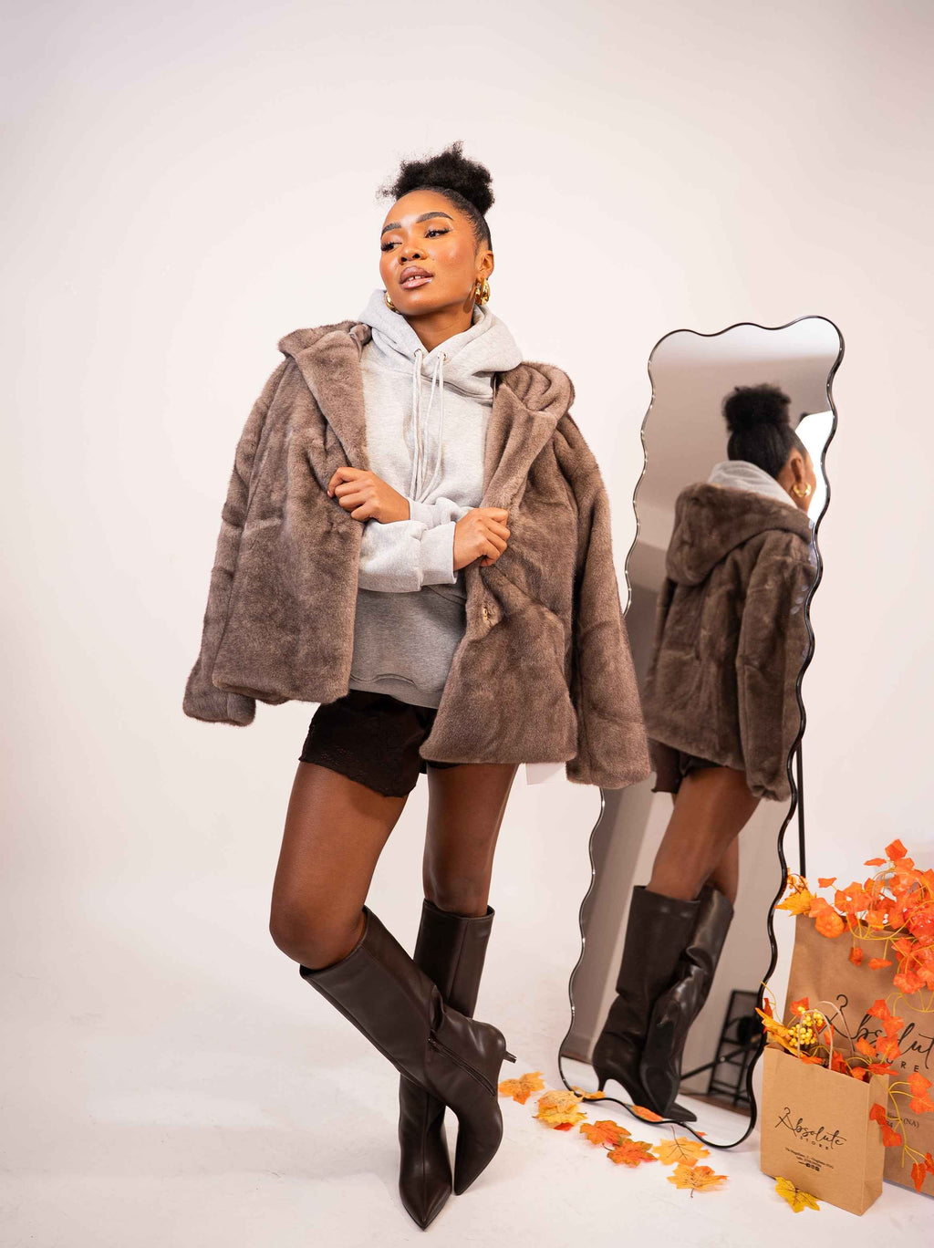 Ecopelliccia con cintura - Absolute Shop